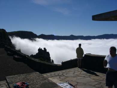 Mirador de Jinama; Blick ueber die Wolken nach Westen
