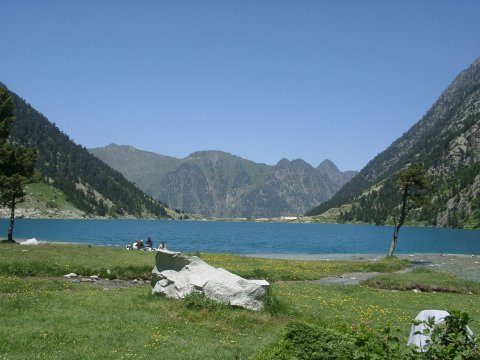 Lac de Gaube: herrlich gelegener Bergsee/Andreas badet