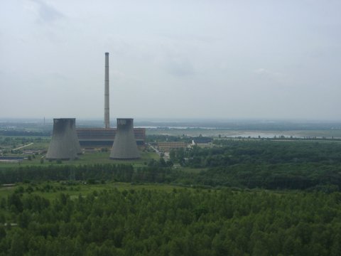 Blick auf das ehemalige Kraftwerk Thierbach