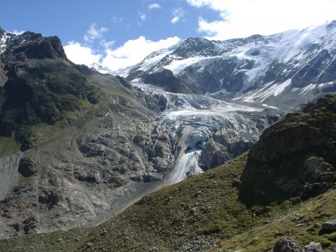 Taschachhaus (2434m): Blick zum Gletscher